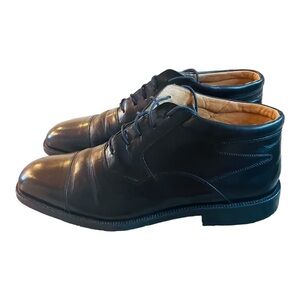 Johnston & Murphy Cellini Black Deerskin Cap Toe Chukka Dress Boots Mens 12 M